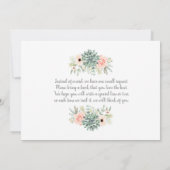 Succulents baby shower fille invitation (Dos)