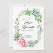 Succulents Baby shower Invitation fille (Devant)