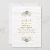 Succulents Bébé Brunch invitation (Dos)