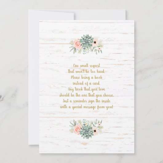 Succulents Bébé Brunch invitation (Dos)