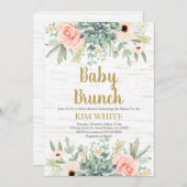 Succulents Bébé Brunch invitation (Devant / Derrière)