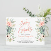 Succulents bébé Sprinkle girl Invitation (Debout devant)