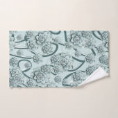 Succulents bleus à la menthe sur les treillis vert (Serviette à main)