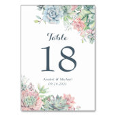 Succulents Blush Floral Greenery Wedding Kaart (Achterkant)