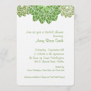 Succulents Bridal Shower Invitation Kaart