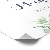 Succulents Cactus Blush Floral Welcome Sign Poster (Hoek)