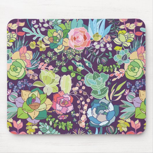 Succulents Cactus Gardening Mousepad Muismat (Voorkant)