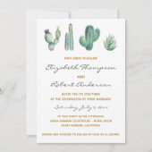 Succulents Cactus Wedding Modern Elegant Chic Kaart (Voorkant)