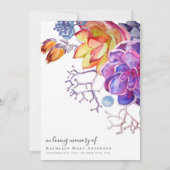 Succulents Célébration de la vie Invitation commém (Dos)