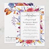 Succulents Celebration of Life Memorial Invitation Kaart (Voorkant / Achterkant)