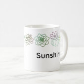 Succulents colorés modernes Mug personnalisé (Devant droit)