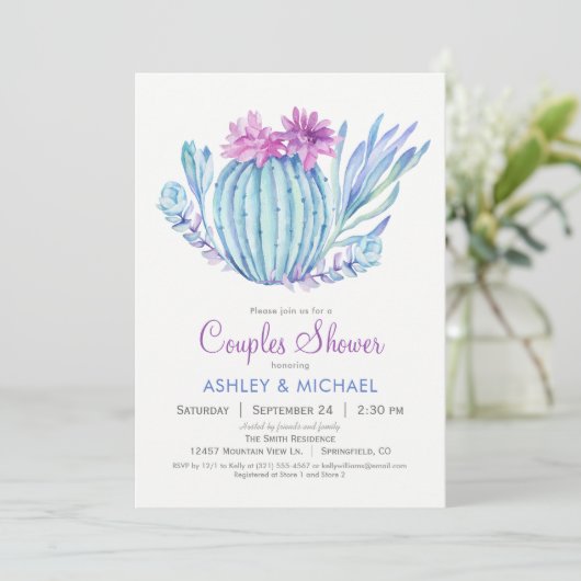 Succulents Couples Douche Invitation (Debout devant)
