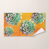 Succulents d'aquarelle sur Terracotta (Serviette à main)