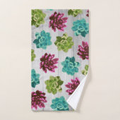 Succulents de jardin et planches de bois (Serviette à main)