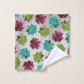 Succulents de jardin et planches de bois (Gant de toilette)