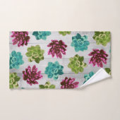 Succulents de jardin et planches de bois (Serviette à main)