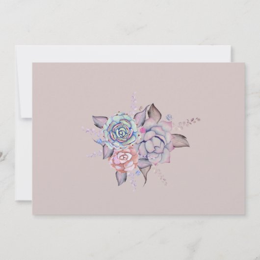 Succulents doux Aquarelle doux Merci mauve (Dos)
