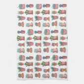 Succulents doux cactus aquarelle serviette de cuis (Vertical)