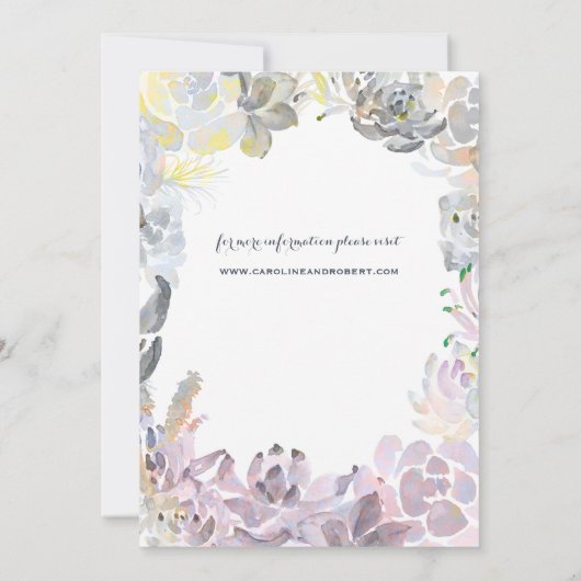 Succulents doux Faire-part de mariage (Dos)