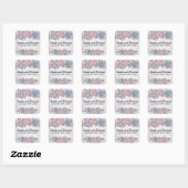 Succulents doux Stickers Rustique Aquarelle Mauve (Feuille)