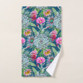Succulents Echeveria Cactus Flowers Pattern Bad Handdoek (Handdoek)