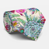 Succulents Echeveria Cactus Flowers Pattern Stropdas (Opgerold)