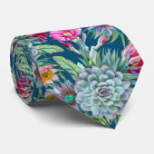 Succulents Echeveria Cactus Flowers Pattern Stropdas (Opgerold)