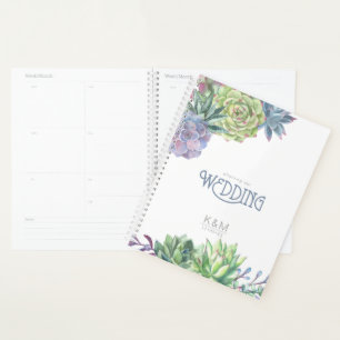 Succulents et Mariage étincelant ID515 bleu