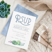 Succulents et mariage étincelant RSVP Blue ID515