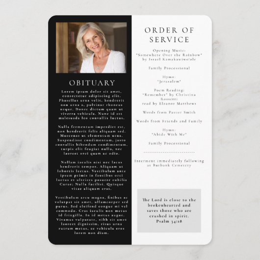 Succulents Floral Photo Memorial Service Programma (Achterkant)