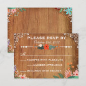 Succulents Floraux Mariage Rustique rsvp (Devant / Derrière)