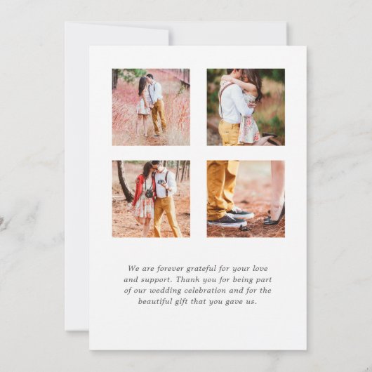 Succulents Geometric Wedding Photo Collage Bedankkaart (Achterkant)