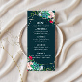 Succulents & Gold Chic Menu Mariage