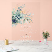 Succulents Gold Feuille Mariage de verdure Bienven (Mariage)