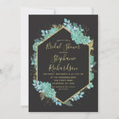 Succulents Gold Frame Bridal Shower Invitation (Devant)
