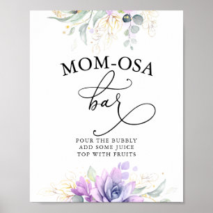 Succulents Gold Greenery Ma-osa Bar Sign Poster