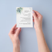 Succulents Gold Greenery Wedding Menu (Hand)