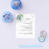 Succulents Gold Greenery Wedding Menu (Enkel)