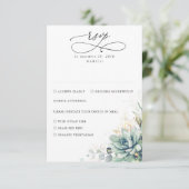 Succulents Greenery and Gold Wedding RSVP (Staand voorkant)