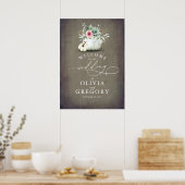 Succulents Greenery and Pumpkins Wedding Welcome Poster (Keuken)