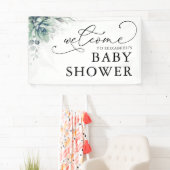 Succulents Greenery Baby shower Welcome Banner (Insitu)