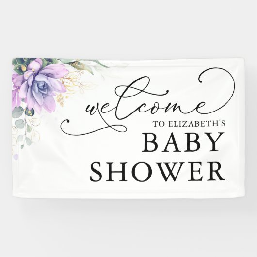 Succulents Greenery Baby shower Welcome Banner (Horizontaal)