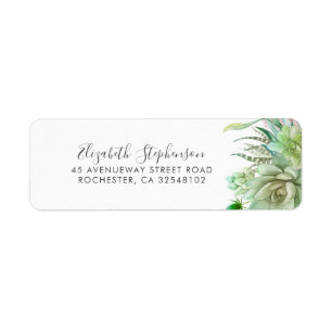 Succulents Greenery Modern Etiket