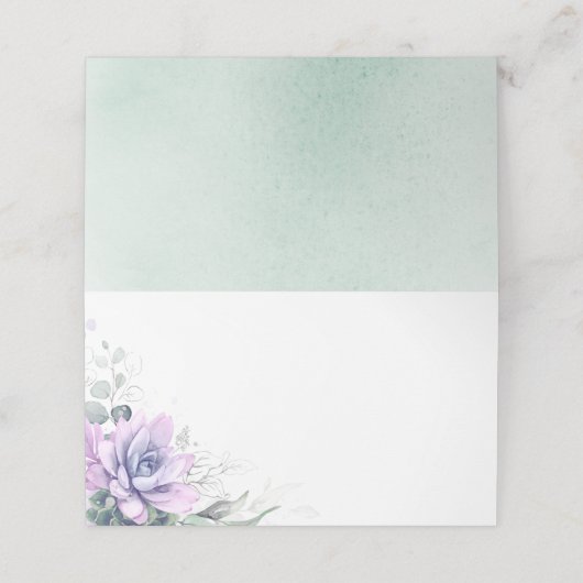 Succulents Greenery Silver Leaves Wedding (Buitenkant ongevouwen)