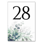Succulents Greenery Table Number Kaarten (Voorkant)