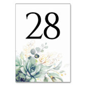 Succulents Greenery Table Number Kaarten (Achterkant)