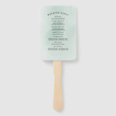 Succulents Greenery Wedding Programme Hand Fan Handwaaier (Achterkant)