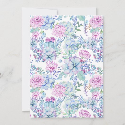 Succulents Invitation de fête d'anniversaire (Dos)
