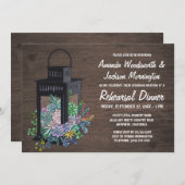 Succulents + Invitations au dîner de répétition (Devant / Derrière)