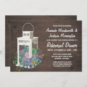 Succulents + Invitations au dîner de répétition (Devant / Derrière)